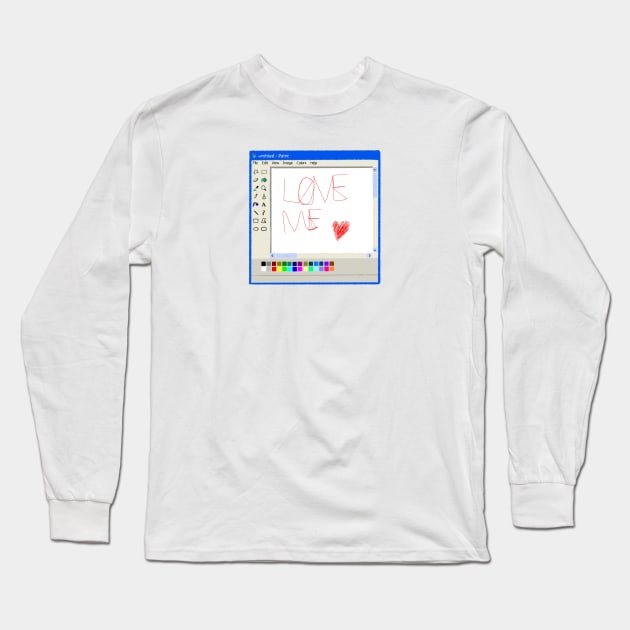 Love me. MS Paint pencil drawing Long Sleeve T-Shirt by Cyniclothes